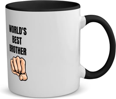 Akyol - world's best brother koffiemok - theemok - zwart - Broer - broertje of broer - cadeau - verjaardag - broers - familie - 350 ML inhoud