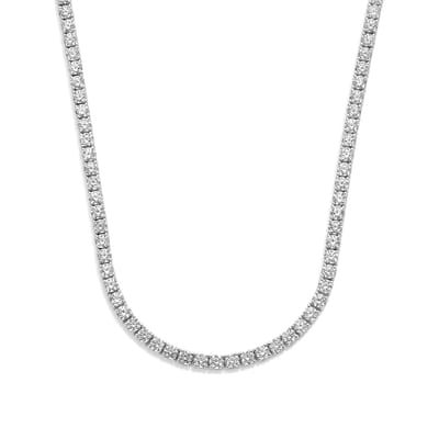 9NB-1634-R – Zilveren tennis ketting – Met witte zirkonia 3,5 mm – Zilverkleurig – 925 zilver – 40+5 cm