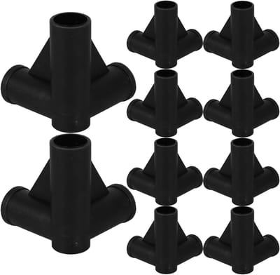 Speelomheining T-verbindingen - Koppelstukken Box - Veilig Spelen Creëren - Stevige Constructie - 10 Stuks - Zwart