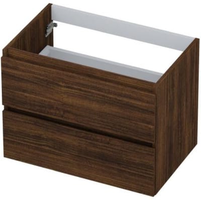 INK - Onderkast 2 Laden Greeploos met Houten Keerlijst - 700x450x520 Mm - Koper Eiken