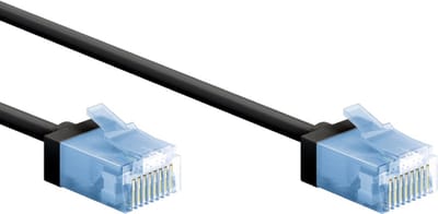 UTP CAT6A Slimline 10 Gigabit Netwerkkabel - CU - Ultraflex - 2 meter - Zwart