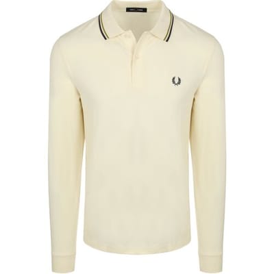 Polo Shirt Lange Mouw Fred Perry Longsleeve Polo Ecru 46A