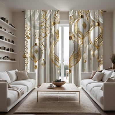 2-delige HD digitale white tie drop kroonluchter gordijn Huisdecoratie stijl Woonkamer slaapkamer decoreren draag roede gordijn effect W52H63inchW132H160cm white