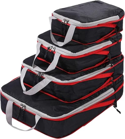 Reis Organizers - Bagage Cubes - Efficiënt Inpakken - Ruimtebesparend Compressie - Verschillende Maten - Zwart