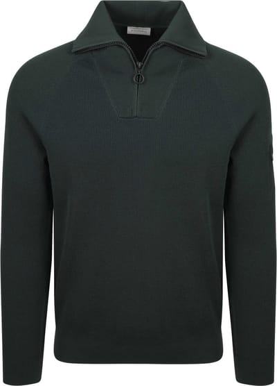 Suitable Half Zip Trui Tias Cooldry Knit Mosgroen - Maat M - Heren - Schipperstrui - Schipperstrui met rits - Volwassen mannen