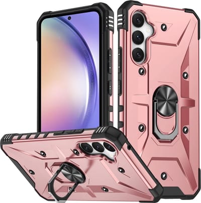 Coverup Hoesje - Geschikt voor Samsung Galaxy A54 Hoesje - Coverup Heavy Duty Ring Kickstand Back Cover - Rose Gold