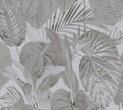 BLADEREN BEHANG | Botanisch - Grijs Antraciet - LivingWalls Famous Garden