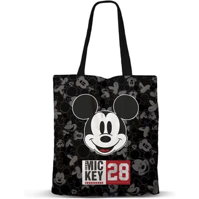 Karactermania - Disney - Mickey Mouse - Year-FAN - Boodschappentas met rits - Shopper - Schoudertas - Handtas- Zwart