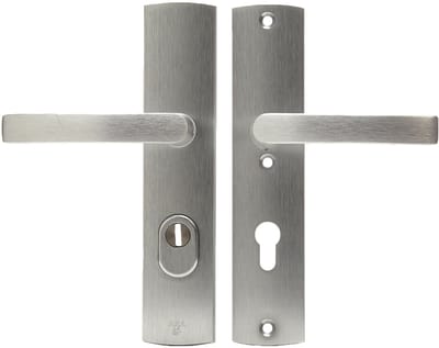 AXA Veiligheids Deurbeslag set - Curve Plus VH - Deurkruk Aluminium - SKG3 - met Cilindergat - PC72 - Deurklink met schild