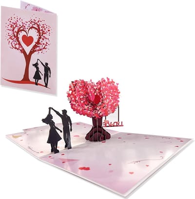 3D Wenskaart - Prachtig Pop-Up Ontwerp voor Valentijnsdag, Moederdag, Verjaardag en Kerst - Afmeting 20 x 15 x 0.3 cm, Set van Elegante Cadeaukaarten voor Elke Gelegenheid