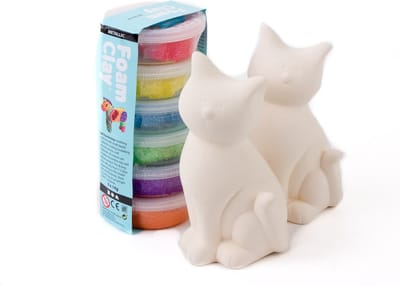 knutselpakket poes kat spaarpot aardewerk foam clay | kinderfeest | knutselfeest | knutselen met kinderen