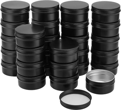 28 Pcs 80ml Aluminium Blikken, Ronde Blikken met Schroefdop, Kleine Lege Reiscontainers voor Make-up, Monsters en Kaarsenopslag