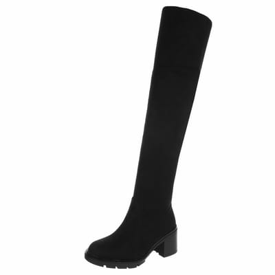 ZoeZo Design - laarzen - lange laarzen - overknielaarzen - stretch - zwart - suedine - met rits - maat 36 - hakhoogte 5 cm
