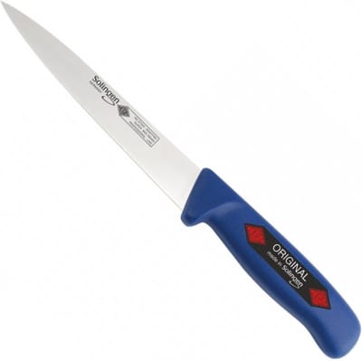 Eikaso Solingen Fileermes 18 cm – Middenspits en Flexibel – Ergonomisch Blauw Handvat