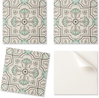 Set van kant-en-klare, bedrukte vinyltegels met geometrische motieven, 20x20x20 cm