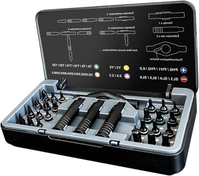 Ratels Schroevendraaier - Precisie Tool - Klus Klussen - 24 Bits Inclusief - Compacte Set - Grijs