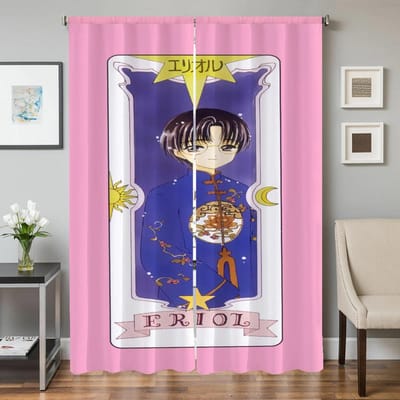 Keukengordijnen voor Woonkamer 2 Stuks Verduisterende Gordijnen Deurgordijn C-cardcaptor S-sakura Scheidingswand Slaapkamerdecoratie Thuis W50xH70cmx2pcs-CL white