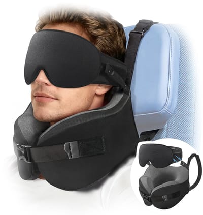 Dailygoods- Nekkussen 360° steun - Reiskussen vliegtuig - Traagschuim - Ergonomisch - Afneembaar slaapmasker - Machinewasbare overtrek