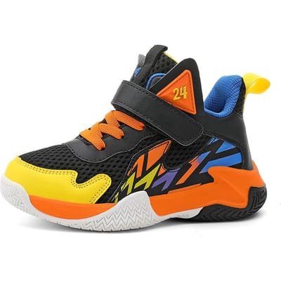 Nieuwe kinderbasketbalschoenen voor jongens en meisjes, antislip kindersportschoenen, lichtgewicht outdoor sneakers, trainers, schoenen 32 black
