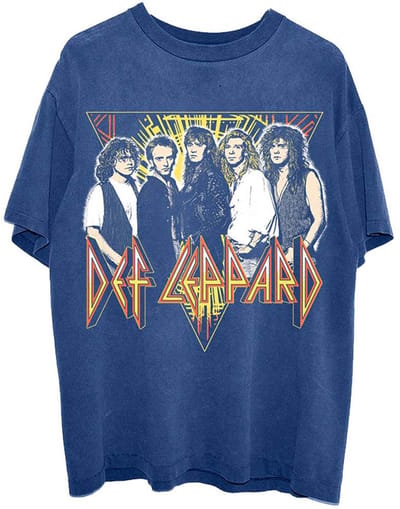 Def Leppard - Band Photo Heren T-shirt - S - Blauw