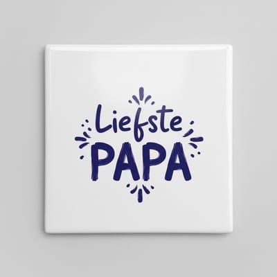 Liefste Papa Decoratieve Tegel – Vader Liefde Tekst Wanddecoratie – Keramische Tegel 15 × 15 cm