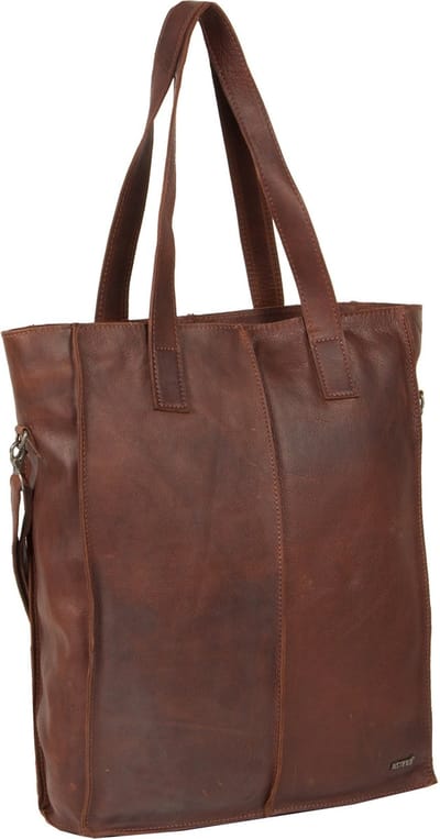 Justified Bags Nynke Lederen Shopper Bruin 13L – Hoogwaardige Business Tas – Werktas – Laptoptas 14 inch – Elegante Schoudertas – Cow Leather