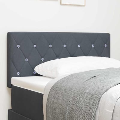 vidaXL - LED - Hoofdbord - met - hoofdeinde - Donkergrijs - 90 - cm - Fluweel