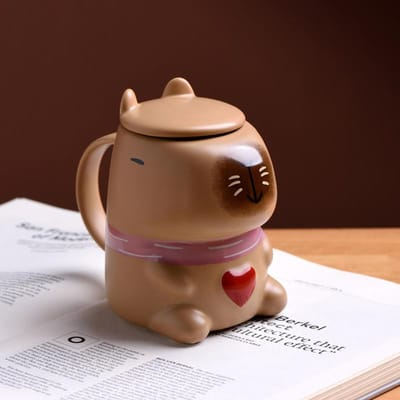 Capibara Waterbeker Creatieve Cartoon Capibara Mok Keramische Beker Kantoor Koffiekop Melkbeker Schattig en Schattig 301-400ml brown