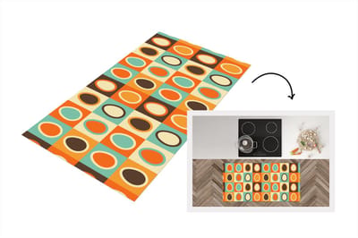Keukenloper 120x60 cm - Keukenmat vinyl Retro - Patronen - Ei - Keukenmatten loper - Keuken vloerkleed tapijt