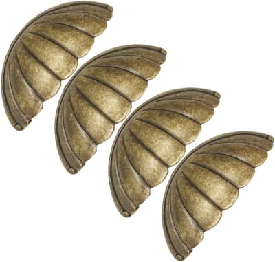 Vintage Meubelhandgrepen in Brons - 4 Stuks Halvemaanvormige Ladehandvatten voor Keuken en Kasten - Duurzame Decoratieve Metaalhandgrepen voor Thuisgebruik