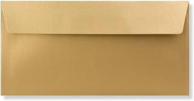 50x Metallic Goud Gekleurde Enveloppen DL (110x220mm) voor Wenskaart en Uitnodigingen