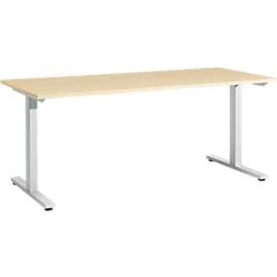 Schäfer Shop  Select Start Off bureautafel, T-poot, rechthoekig, staal/hout, B 1800 x D 800 x H 735 mm, ahorndecor