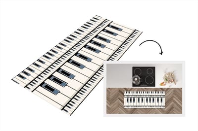 Keukenloper - Loper keuken - Piano - Patronen - Muziek - 120x50 cm - Keukenloper vinyl