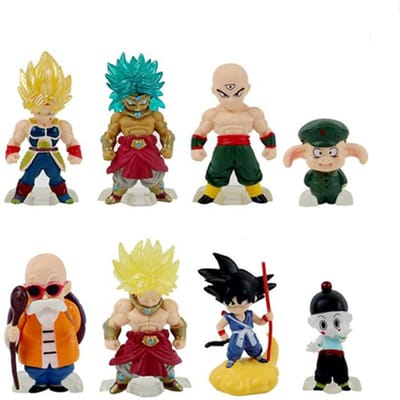 8 Stuks/Set Dragon Ball Z Actiefiguren Mini Klein Beeldje Meester Broli Goku Kame Sennin Tien Shinhan Chiaotzu PVC Model Kind Speelgoed