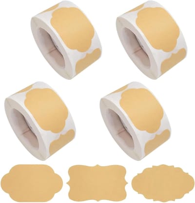 Set van 1000 Zelfklevende Kraft Etiketten voor Potten, Cadeauzakken en Trouwen - Handgemaakte Stickers voor Organisatie en Decoratie