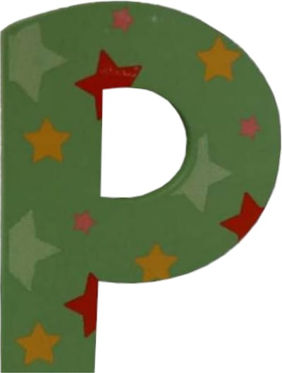 Decoratieletter - P - Hout - 7cm - Groen