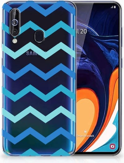 Samsung Galaxy A60 TPU bumper Zigzag Blauw
