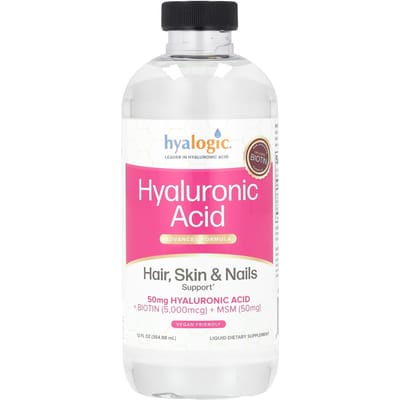 Hyalogic, Acide hyaluronique, Formule avancée, Soutien des cheveux, de la peau et des ongles, 12 fl oz (354,88 ml) pink