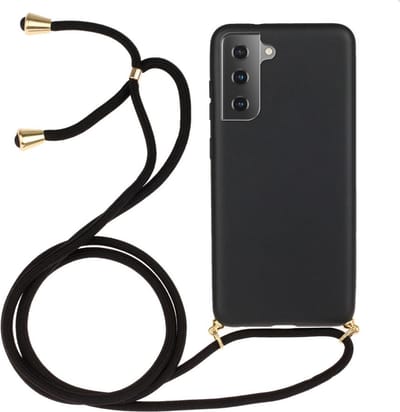 Lunso - Backcover hoes met koord - Geschikt voor Samsung Galaxy S21 Plus / S21+- Zwart