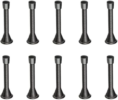 Dailygoods- Veerdeurstoppers 10 stuks - Buigbare Metalen Veren - Antislip Rubberen Koppen - Schroefbasis - Bescherming voor Muren en Deuren - Eenvoudige Installatie - Deurstopper