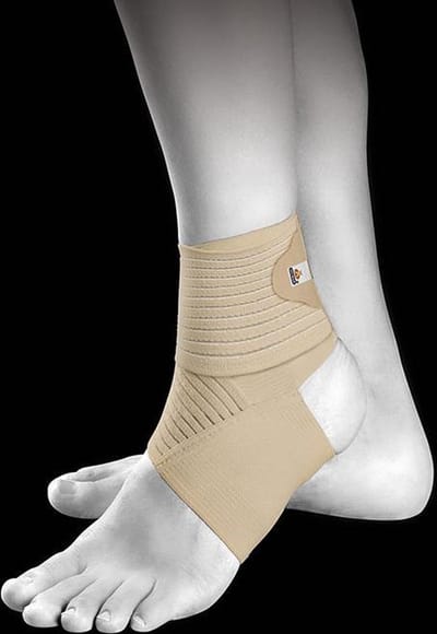 Aanpasbare elastische enkelbrace beige S