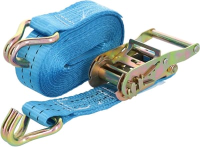 Spanband met Ratel - Lading Zekeren - Transport Goederen - Inclusief Haken - 5 Meter - Blauw
