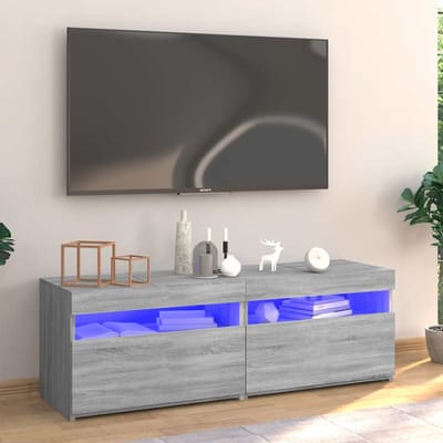 vidaXL - Tv-meubel - met - LED-verlichting - 120x35x40 - cm - grijs - sonoma - eiken