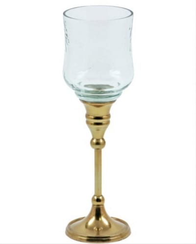 home&styling collection, kandelaar glas 24 cm goud