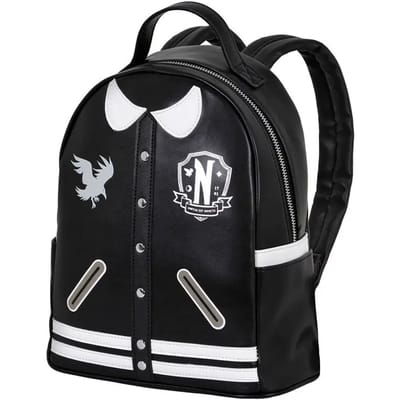 Karactermania - Wednesday Addams Varsity Casual Rugzak - Stijlvolle en Praktische Urban Rugtas - Backpack - Zwart