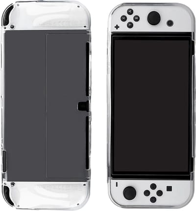 Hoes Geschikt voor Nintendo Switch OLED Case Hoesje Schokproof - Bescherm Hoes Geschikt voor Nintendo Switch OLED Hoes Hard Cover - Transparant