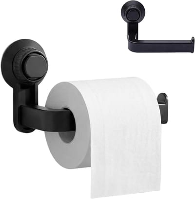 Toiletpapierhouder met zuignap, zelfklevende wandhouder voor eenvoudig gebruik in badkamer, nagelvrije installatie, waterdicht en vochtbestendig