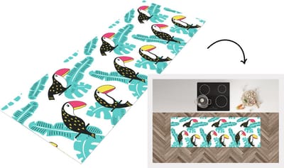 Keukenloper - Loper keuken - Patroon - Jungle - Toekan - 150x50 cm - Keukenloper vinyl