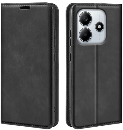 MobyDefend Hoesje - Geschikt voor Xiaomi Redmi Note 14 4G - Luxe Wallet Bookcase (Magnetische Sluiting) - Zwart