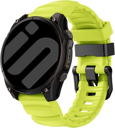 Strap-it Siliconen 'Trail' bandje geschikt voor Garmin Fenix 9 (Pro) 47mm - Fenix 8 (Pro-E-47mm) - Fenix 7 (Solar-Pro) - 6 (Solar-Pro) - Fenix 5 (Plus) / Forerunner 970 - 965 - 955 - 945 - 935 - 745 / Quatix 8 - 7 - 6 - 5 - Lime